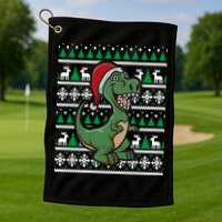 Dinosaur Ugly Christmas Golf Towel