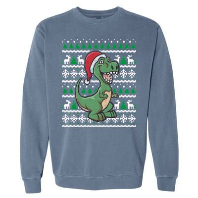 Dinosaur Ugly Christmas Garment-Dyed Sweatshirt