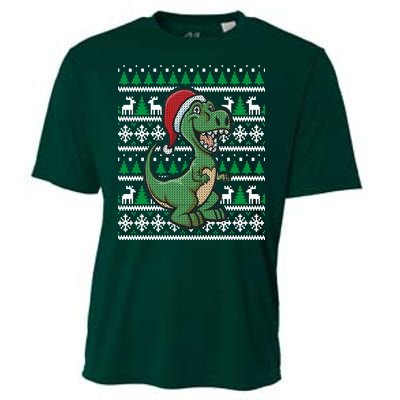 Dinosaur Ugly Christmas Cooling Performance Crew T-Shirt