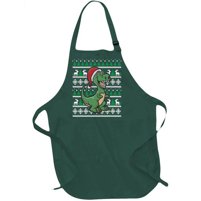 Dinosaur Ugly Christmas Full-Length Apron With Pockets