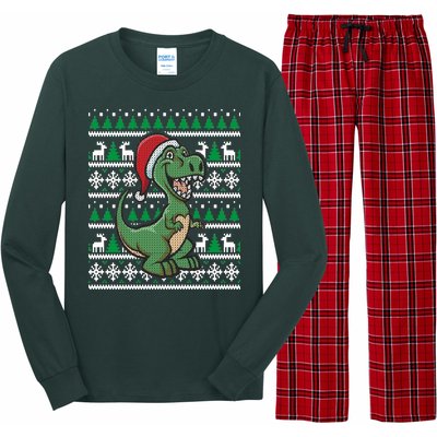 Dinosaur Ugly Christmas Long Sleeve Pajama Set