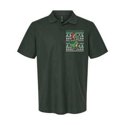 Dinosaur Ugly Christmas Softstyle Adult Sport Polo