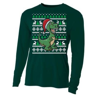 Dinosaur Ugly Christmas Cooling Performance Long Sleeve Crew