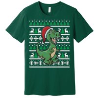 Dinosaur Ugly Christmas Premium T-Shirt