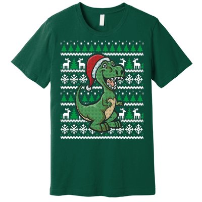 Dinosaur Ugly Christmas Premium T-Shirt