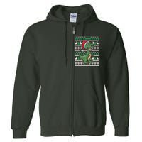 Dinosaur Ugly Christmas Full Zip Hoodie