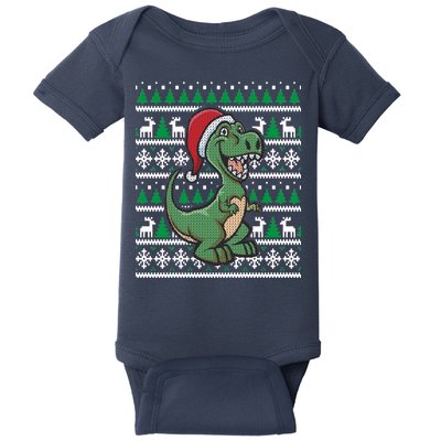 Dinosaur Ugly Christmas Baby Bodysuit