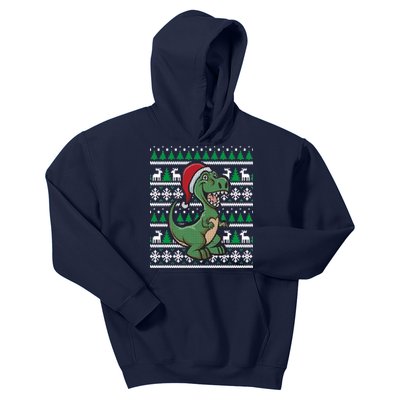 Dinosaur Ugly Christmas Kids Hoodie