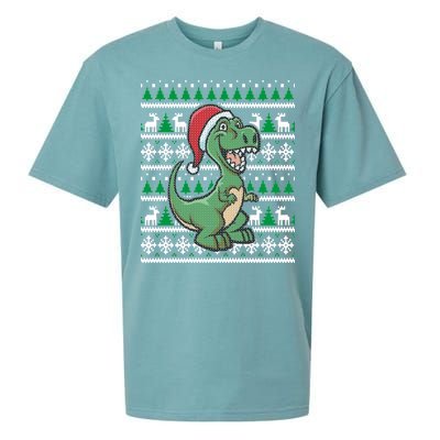 Dinosaur Ugly Christmas Sueded Cloud Jersey T-Shirt