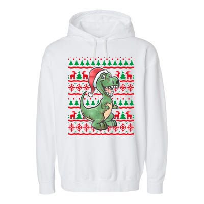 Dinosaur Ugly Christmas Garment-Dyed Fleece Hoodie