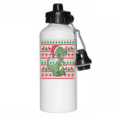 Dinosaur Ugly Christmas Aluminum Water Bottle