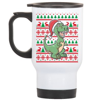 Dinosaur Ugly Christmas Stainless Steel Travel Mug