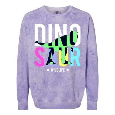 Dinosaur Wildlife Colorblast Crewneck Sweatshirt