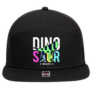 Dinosaur Wildlife 7 Panel Mesh Trucker Snapback Hat