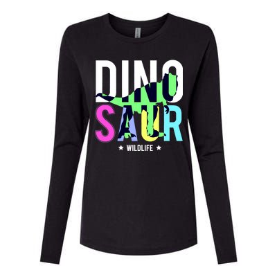 Dinosaur Wildlife Womens Cotton Relaxed Long Sleeve T-Shirt