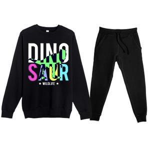 Dinosaur Wildlife Premium Crewneck Sweatsuit Set