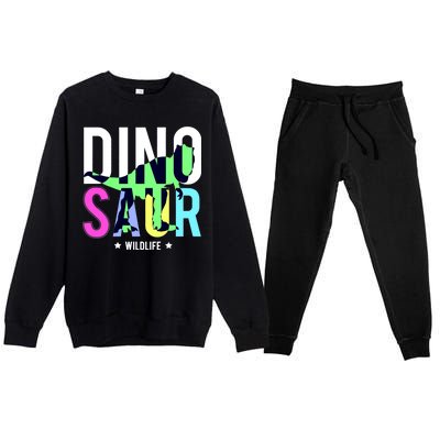 Dinosaur Wildlife Premium Crewneck Sweatsuit Set