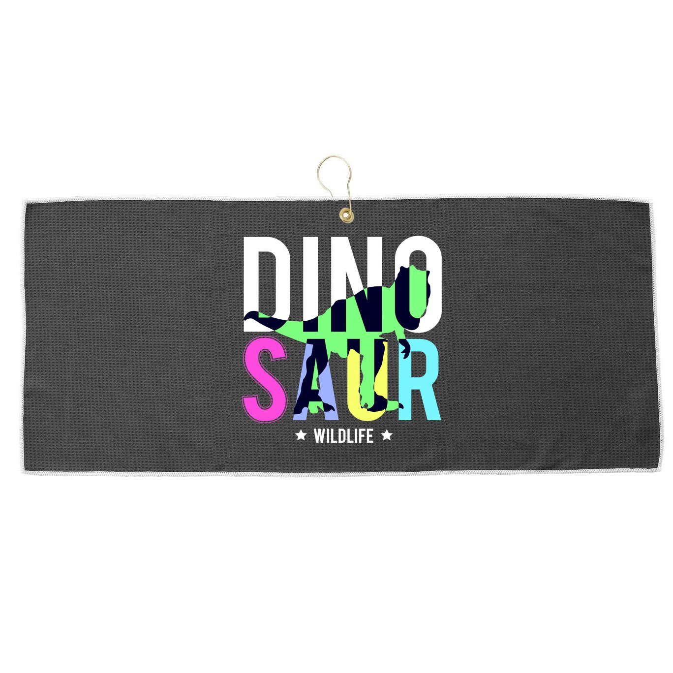 Dinosaur Wildlife Large Microfiber Waffle Golf Towel