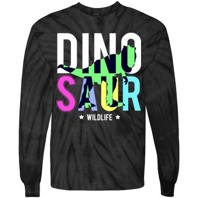 Dinosaur Wildlife Tie-Dye Long Sleeve Shirt