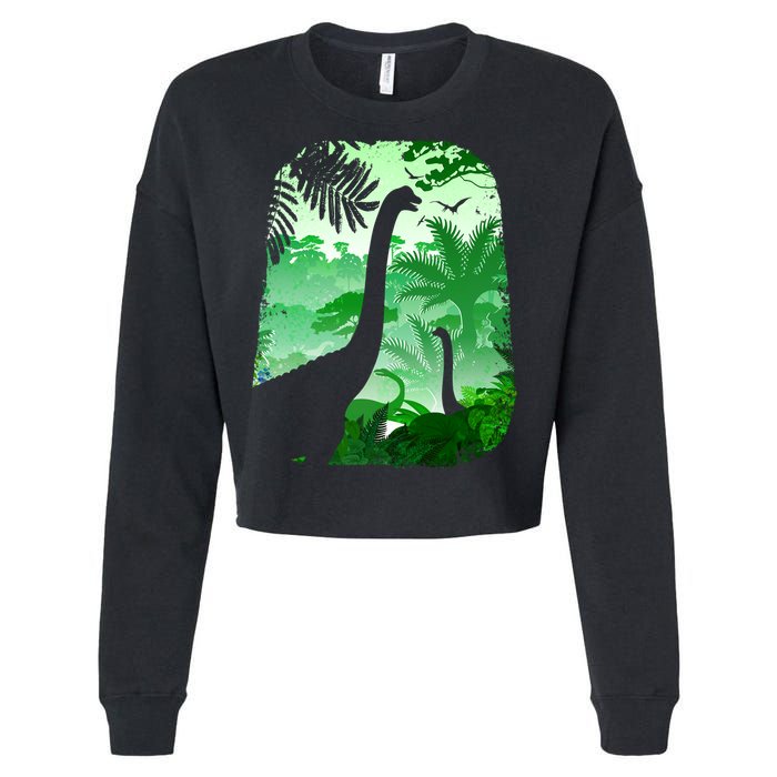 Dinosaur World Cropped Pullover Crew