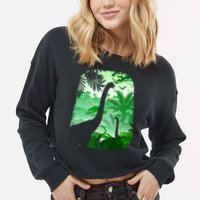 Dinosaur World Cropped Pullover Crew