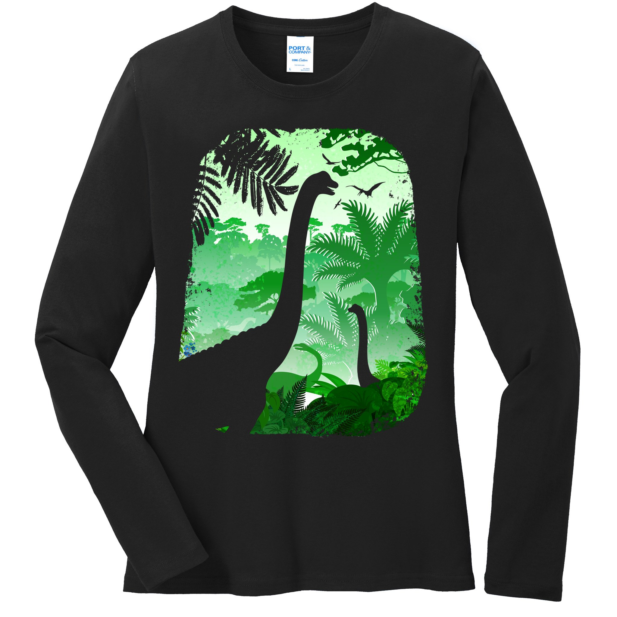 Dinosaur World Ladies Long Sleeve Shirt