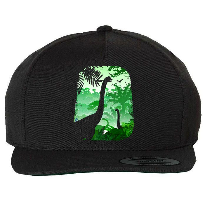 Dinosaur World Wool Snapback Cap