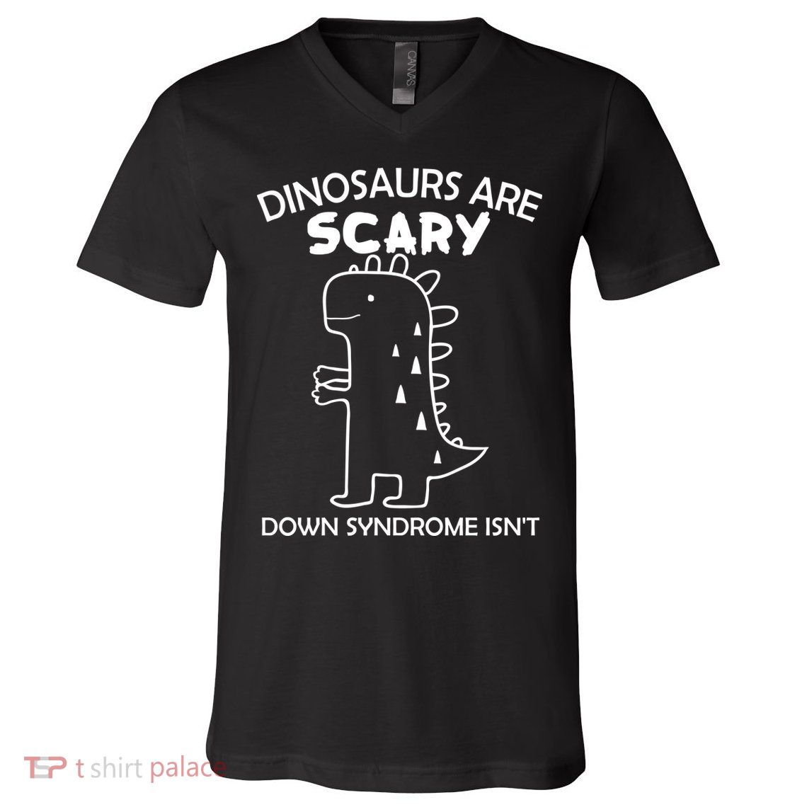 Dinosaurs Are Scary Down Syndrome isn't V-Neck T-Shirt