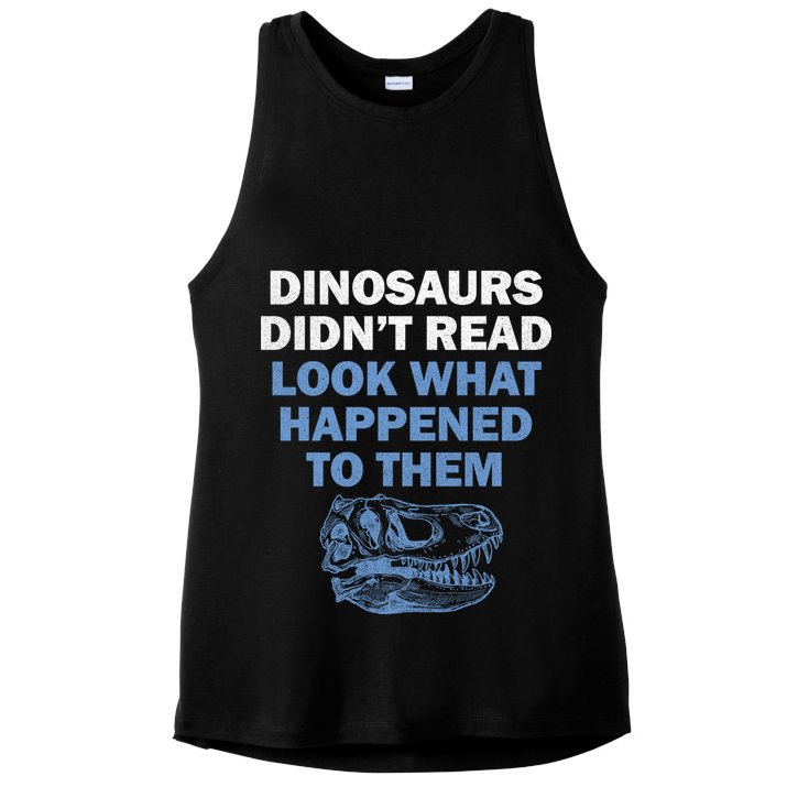 Dinosaurs Didn't Read Ladies PosiCharge Tri-Blend Wicking Tank