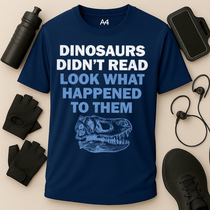 Dinosaurs Didn't Read Cooling Performance Crew T-Shirt