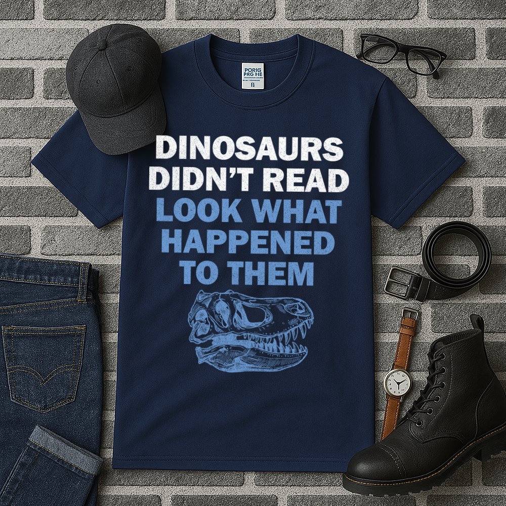 Dinosaurs Didn't Read Tall T-Shirt