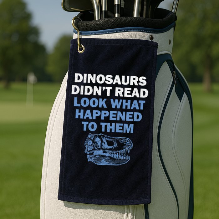 Dinosaurs Didn't Read Golf Towel
