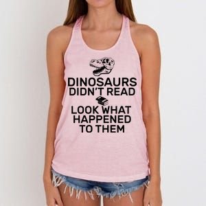 Dinosaurs Didn't Read Look What Happened To Them Women's Knotted Racerback Tank