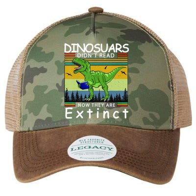 Dinosaurs Didn't Read Now They Are Extinct Funny Legacy Tie Dye Trucker Hat