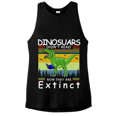 Dinosaurs Didn't Read Now They Are Extinct Funny Ladies PosiCharge Tri-Blend Wicking Tank