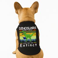 Dinosaurs Didn't Read Now They Are Extinct Funny Doggie Tank