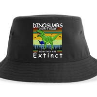 Dinosaurs Didn't Read Now They Are Extinct Funny Sustainable Bucket Hat