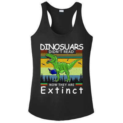 Dinosaurs Didn't Read Now They Are Extinct Funny Ladies PosiCharge Competitor Racerback Tank