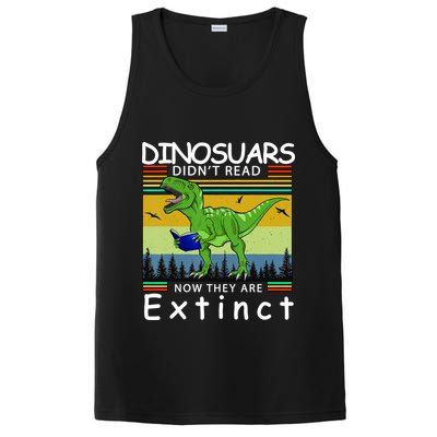 Dinosaurs Didn't Read Now They Are Extinct Funny PosiCharge Competitor Tank