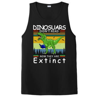 Dinosaurs Didn't Read Now They Are Extinct Funny PosiCharge Competitor Tank