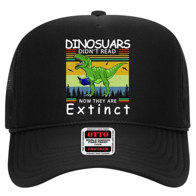 Dinosaurs Didn't Read Now They Are Extinct Funny Trucker Hat