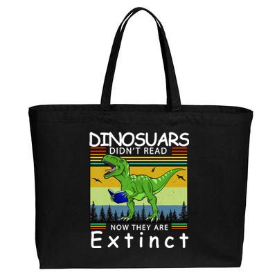 Dinosaurs Didn't Read Now They Are Extinct Funny Cotton Canvas Jumbo Tote