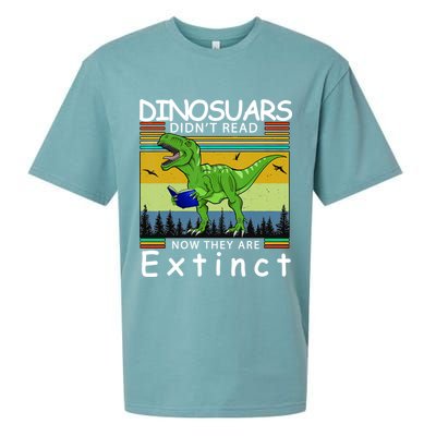 Dinosaurs Didn't Read Now They Are Extinct Funny Sueded Cloud Jersey T-Shirt