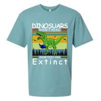 Dinosaurs Didn't Read Now They Are Extinct Funny Sueded Cloud Jersey T-Shirt