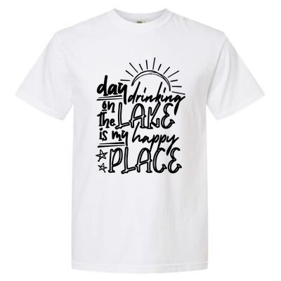 Day Ing On The Lake Is My Happy Place Summer Camping Meaningful Gift Garment-Dyed Heavyweight T-Shirt