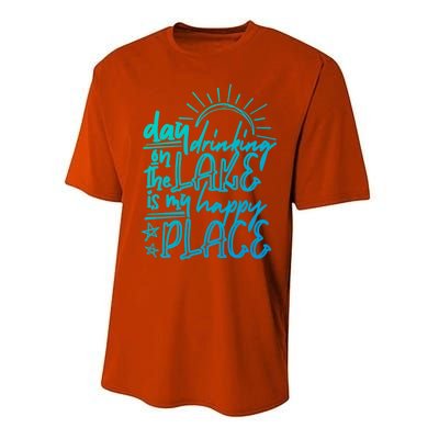 Day Ing On The Lake Is My Happy Place Summer Camping Meaningful Gift Performance Sprint T-Shirt