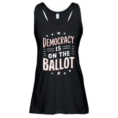 Democracy Is On The Ballot Civic Pride Design Ladies Essential Flowy Tank