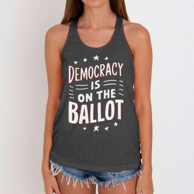 Democracy Is On The Ballot Civic Pride Design Women's Knotted Racerback Tank