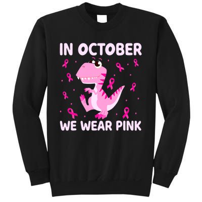 Dinosaur In October We Wear Pink Breast Cancer Boys Sweatshirt