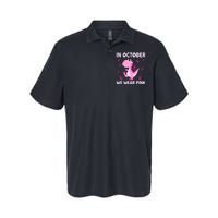 Dinosaur In October We Wear Pink Breast Cancer Boys Softstyle Adult Sport Polo